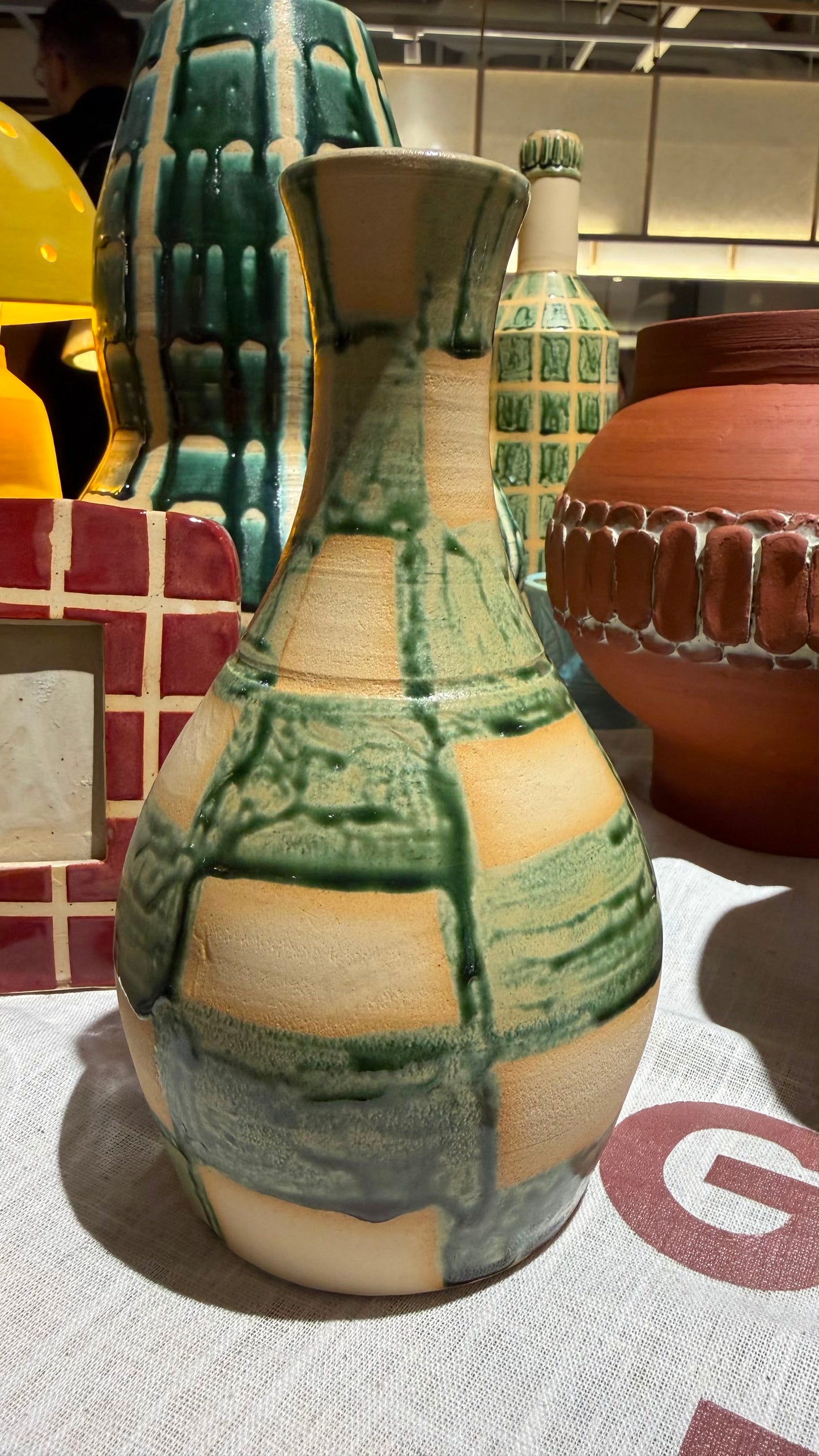 Handcrafted Ceramic Checkered Vase
