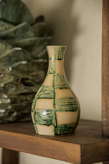 Handcrafted Ceramic Checkered Vase