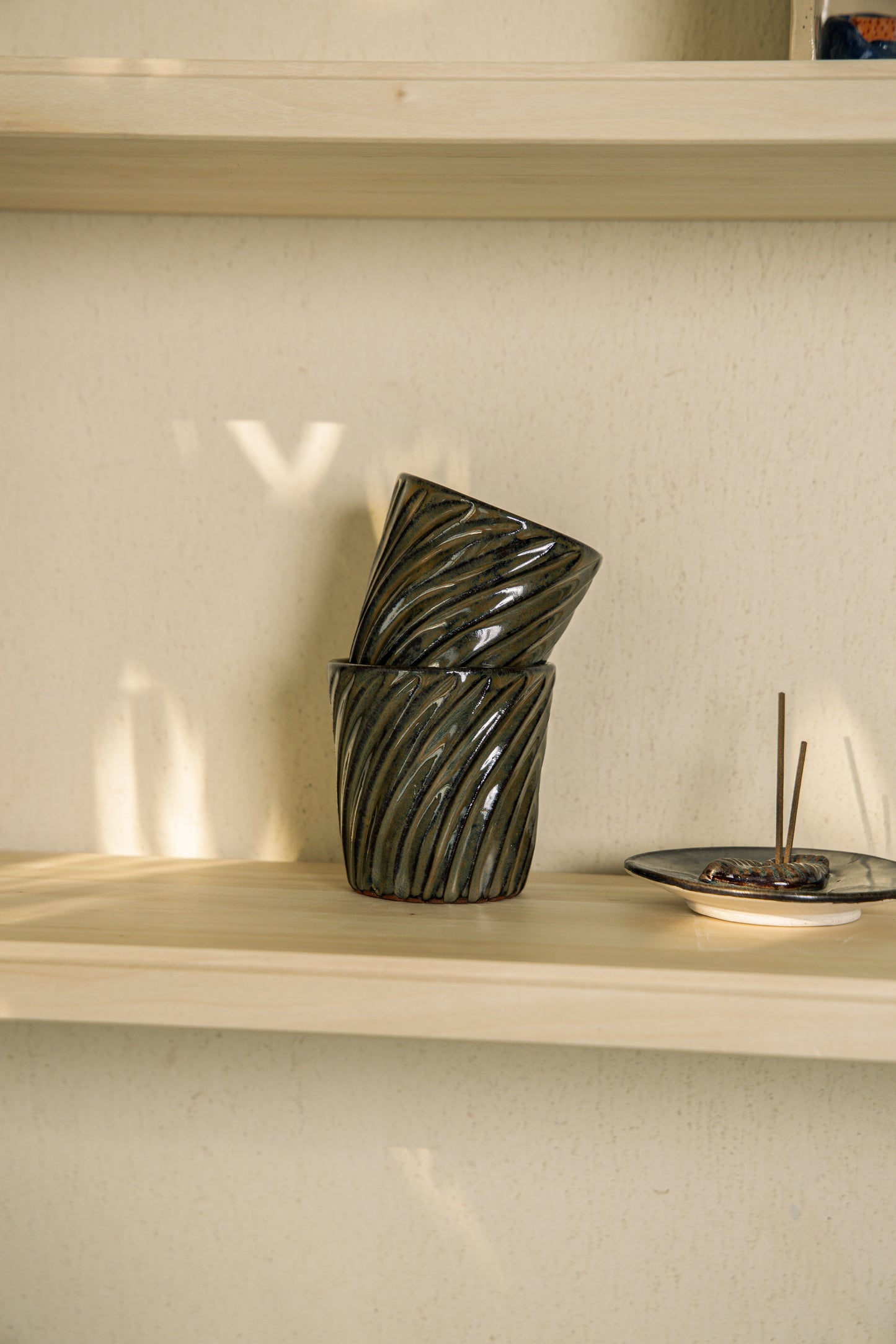 Spiral Textured Ceramic Tumbler
